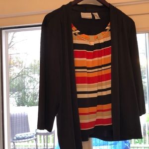 Alfred dunner like new- tank with attached cardigan sweater
